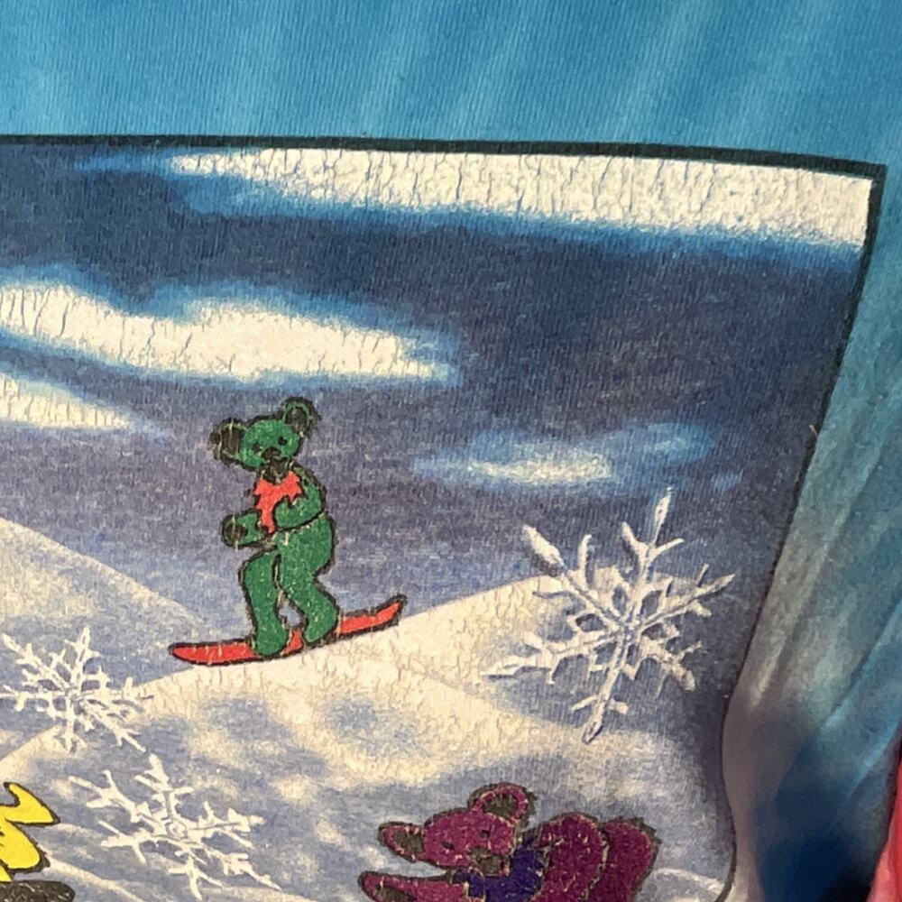 Grateful Dead Tie Dye Dancing Bears Snowboarding Long Sleeve Shirt Size M - Picture 4 of 7